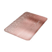 Geborsteld Metaal Roze Goud Roze Glitter Monogram Badmat (Gekanteld)