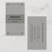 geborsteld metaal: Silver Textured Visitekaartje (Voorkant / Achterkant)