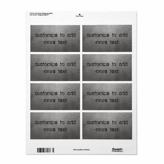 geborsteld metaal textuur etiket (Full Sheet)