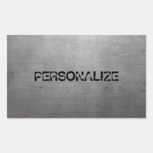 geborsteld metaal textuur rechthoekige sticker (Voorkant)