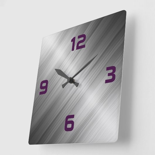 geborsteld metaal textuur vierkante klok (Hoek)