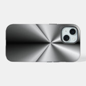Geborsteld Metaal Tuck and Roll iPhone 15 Case (Achterkant horizontaal)
