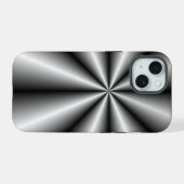 Geborsteld Metaal Tuck en Roll iPhone 15 Case (Achterkant horizontaal)