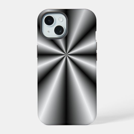 Geborsteld Metaal Tuck en Roll iPhone 15 Case (Achterkant)