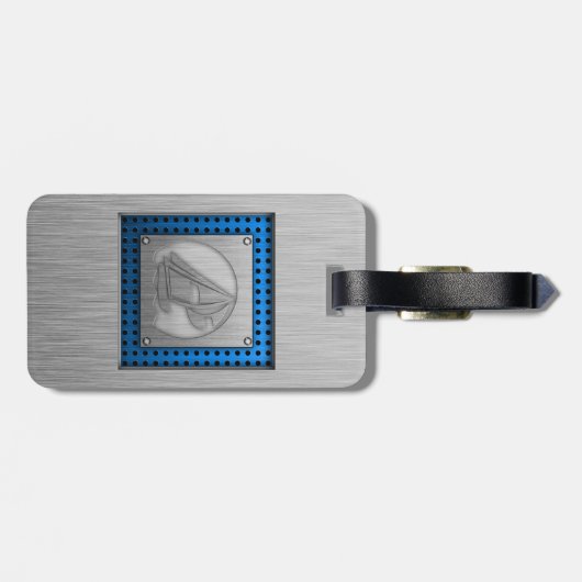 Geborsteld metaal-uitzicht Zeilen Bagagelabel (Achterkant horizontaal)