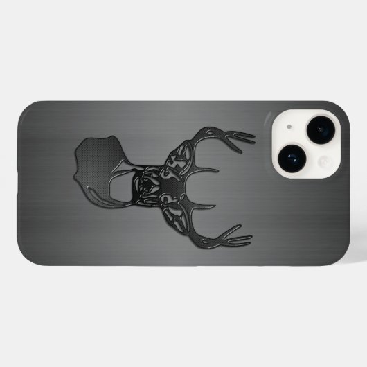 geborsteld metaal - White Tail Buck Deer Case-Mate iPhone Case (Achterkant (horizontaal))