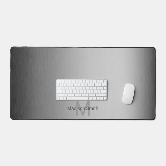 Geborsteld metaalgrijs elegant modern ontwerp Mono Bureaumat (Keyboard & Muis)