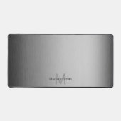 Geborsteld metaalgrijs elegant modern ontwerp Mono Bureaumat (Voorkant)