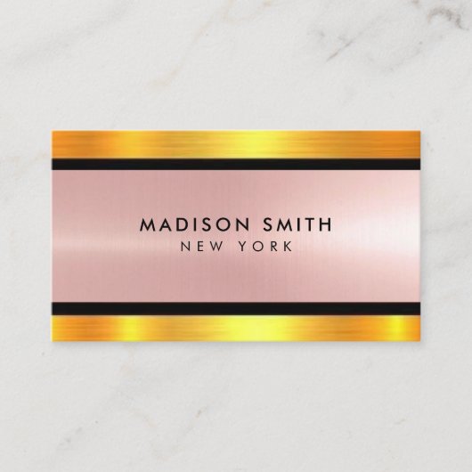 Geborsteld Metal Gold Banding ID801 Visitekaartje (Voorkant)