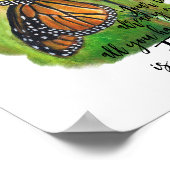 Geborsteld Monarch Vlinder Inspirerend Quote Poster (Hoek)