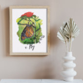 Geborsteld Monarch Vlinder Inspirerend Quote Poster