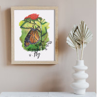 Geborsteld Monarch Vlinder Inspirerend Quote