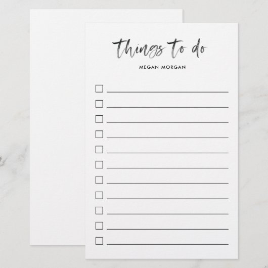 geborsteld om lijstnotitie uit te voeren briefpapier (Voorkant / Achterkant)