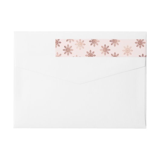 Geborsteld Peace Roos Gold Holiday Wrap Labels (Achterkant)