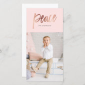 Geborsteld Peace Rose Goud Kerst Foto Kaart (Voorkant / Achterkant)