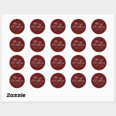 Geborsteld Rood Plaid Vrolijk Kerstfeest Ronde Sticker (Vel)