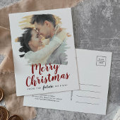 Geborsteld Rood Prettig Kerstmis Bewaar de Datum F Feestdagenkaart