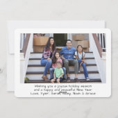 Geborsteld rood script Kerstmis & Nieuwjaar 4 Foto Feestdagenkaart (Achterkant)