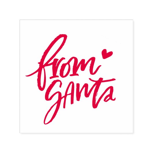 Geborsteld rood van Santa Stamp | Kerstcadeau Zelfinktende Stempel (Design)