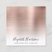 Geborsteld Roos Gouden Sieraden Display Vierkante Visitekaartje (Voorkant)