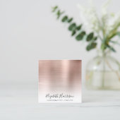 Geborsteld Roos Gouden Sieraden Display Vierkante Visitekaartje (Staand voorkant)