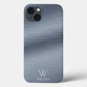 Geborsteld RVS-ontwerp Gepersonaliseerd Monogram Case-Mate iPhone Case