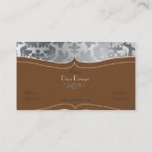 Geborsteld staal barok damast visitekaartje (Achterkant)