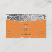 Geborsteld staal barok damast visitekaartje (Achterkant)