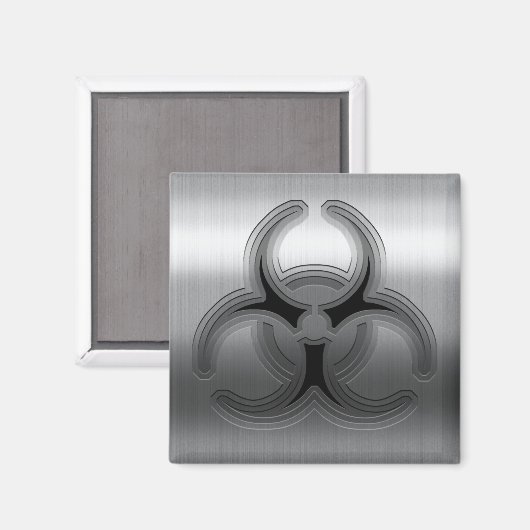 Geborsteld staal Biohazard Magneet (Voorkant / Achterkant)