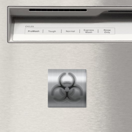 Geborsteld staal Biohazard Magneet (Insitu (Vaatwasser))