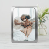 Geborsteld staal foto lijst - Vaderdag Feestdagenkaart (Staand voorkant)