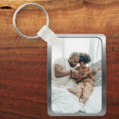 Geborsteld staal foto lijst - Vaderdag Sleutelhanger (Voorkant)