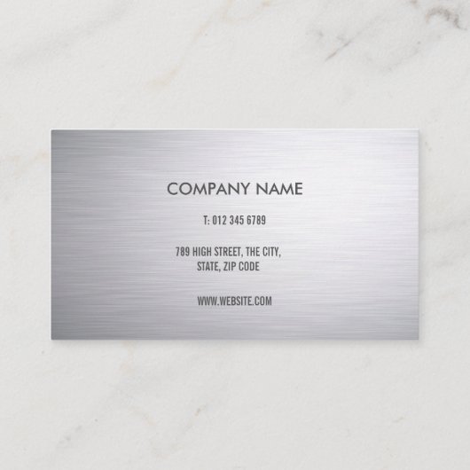 Geborsteld Staal Modern Professioneel Visitekaartje (Achterkant)