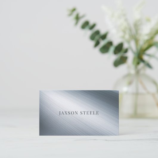 geborsteld staal Professional Visitekaartje (Staand voorkant)
