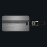 Geborsteld staal twee tinten bagagelabel<br><div class="desc">Geborsteld staal twee tinten</div>