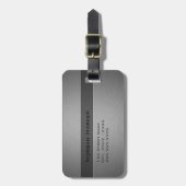 Geborsteld staal twee tinten bagagelabel (Voorkant verticaal)