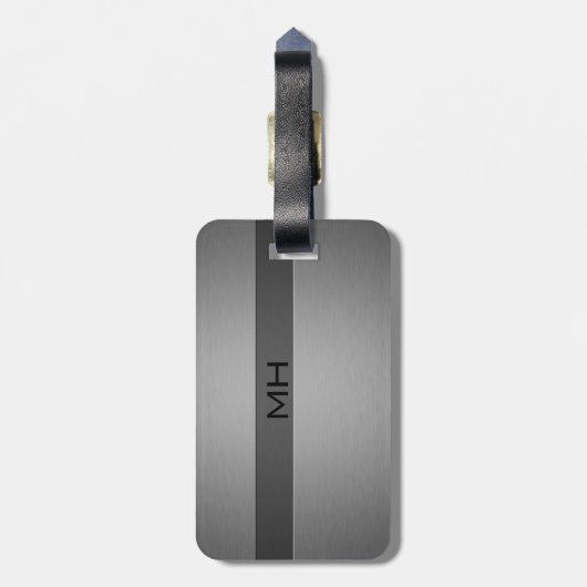 Geborsteld staal twee tinten bagagelabel (Achterkant verticaal)