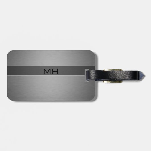 Geborsteld staal twee tinten bagagelabel (Achterkant horizontaal)