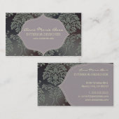 Geborsteld stalen damast, lila accent visitekaartje (Voorkant / Achterkant)