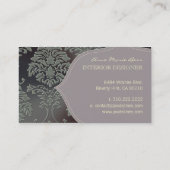 Geborsteld stalen damast, lila accent visitekaartje (Achterkant)