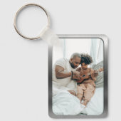 Geborsteld stalen fotolijst - Vaderdag Sleutelhanger (Voorkant)