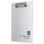 Geborsteld titanium leisteen monogram professionee klembord (Links)