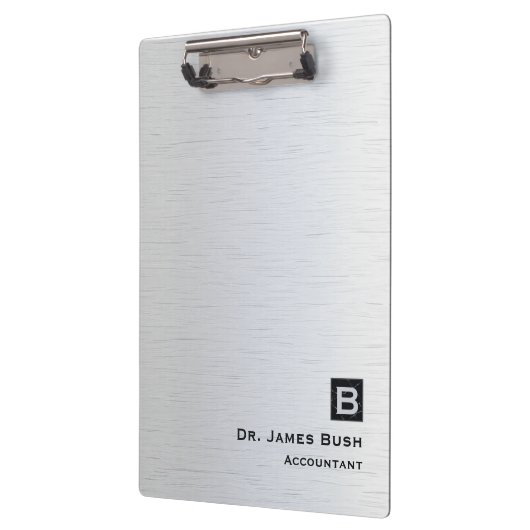 Geborsteld titanium leisteen monogram professionee klembord (Links)