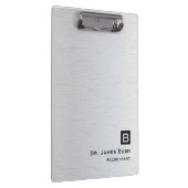 Geborsteld titanium leisteen monogram professionee klembord (Rechts)
