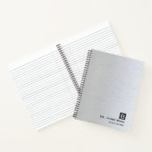 Geborsteld titanium leisteen monogram professionee notitieboek (Binnen)