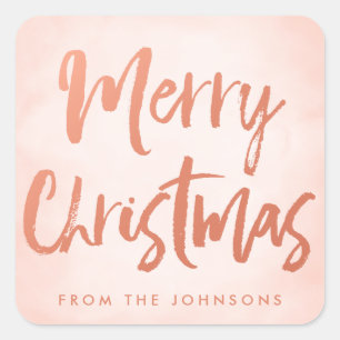 Geborsteld Vrolijk Kerstfeest Gepersonaliseerde Va Vierkante Sticker