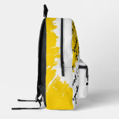 Geborsteld Wit Geel Zwart met Initialen Bedrukte Rugzak (Links)