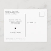 Geborsteld wit script uitgesteld huwelijk aankondigingskaart (Achterkant)