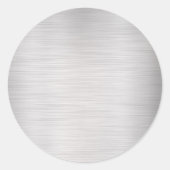 Geborsteld Zilver Blanco Sjabloon, DIY Tekst Kunst Ronde Sticker (Voorkant)