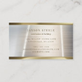 Geborsteld zilver en goud minimalistisch visitekaartje (Achterkant)